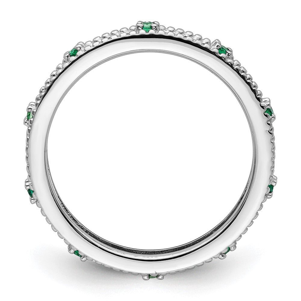 Sterling Silver Stackable Expressions Created Emerald Ring