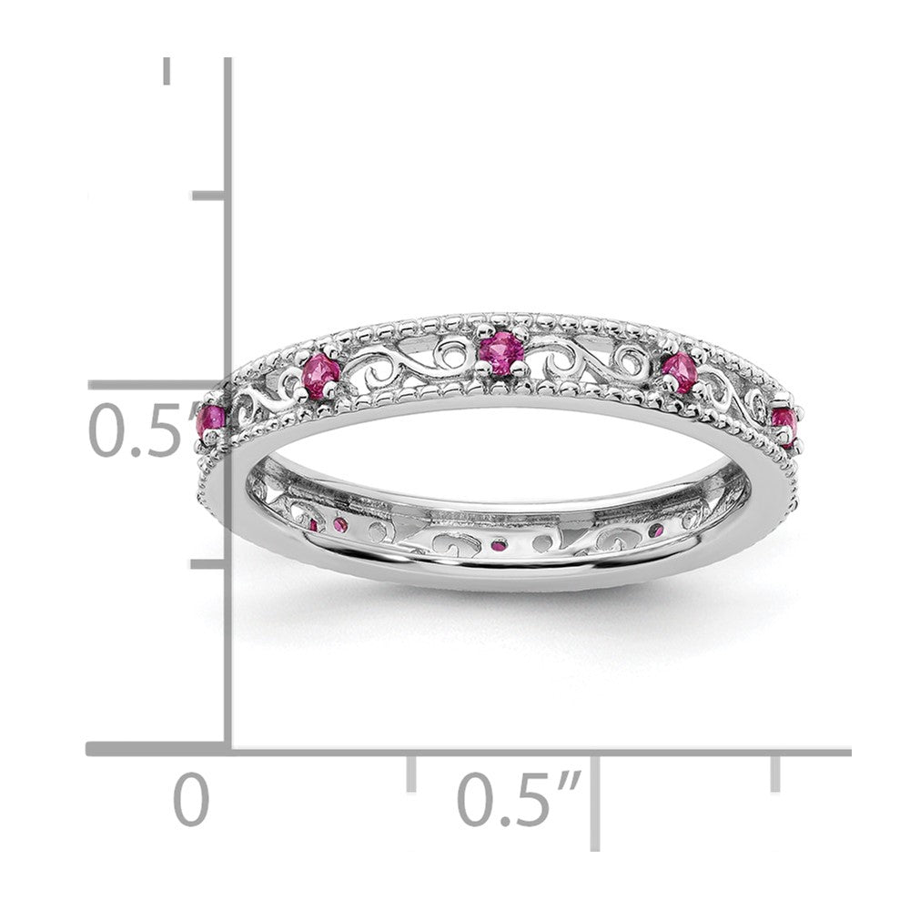 Sterling Silver Stackable Expressions Created Ruby Ring