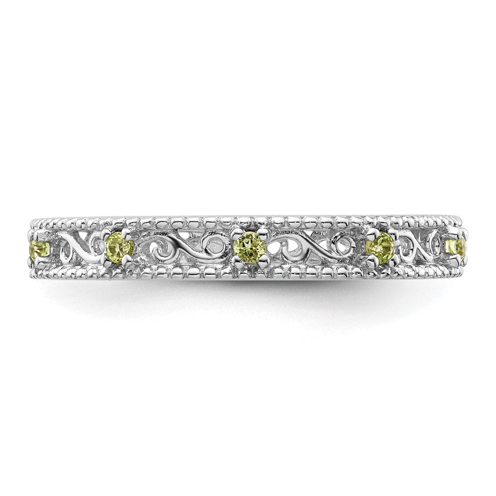 Sterling Silver Stackable Expressions Peridot Ring