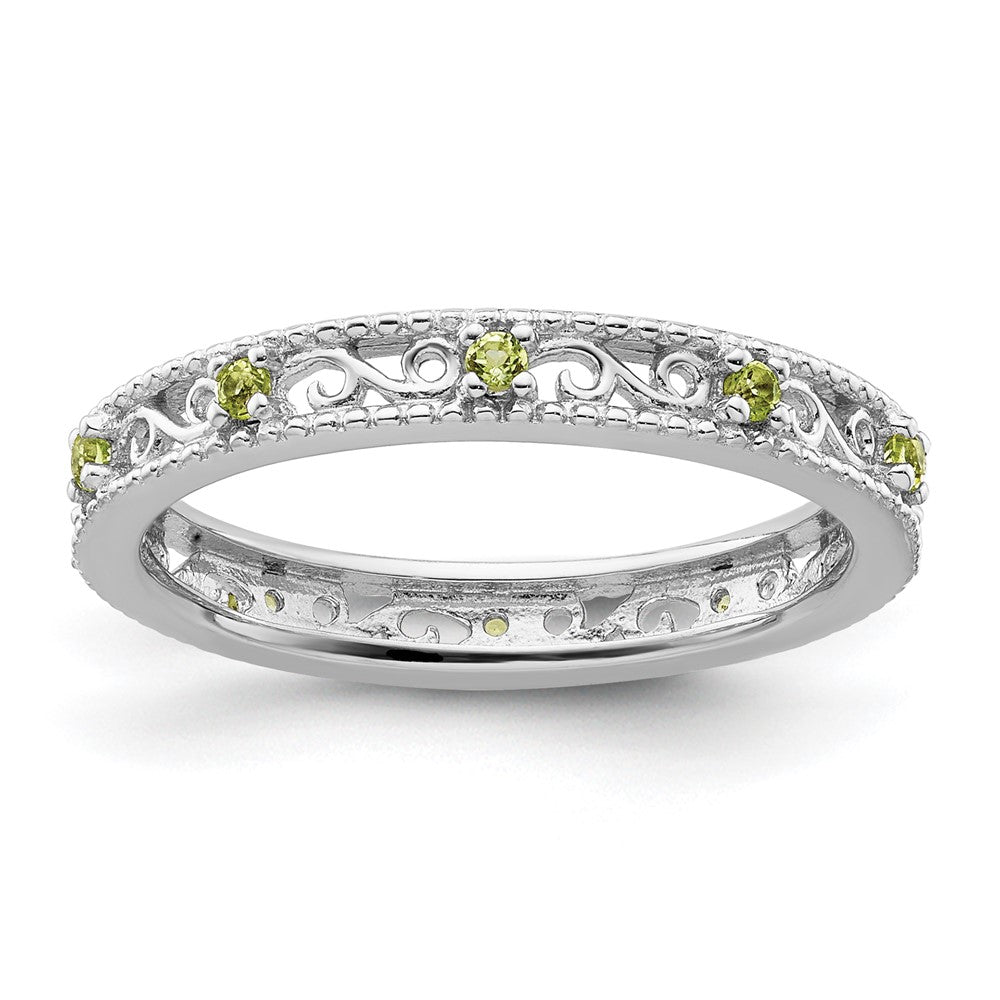 Sterling Silver Stackable Expressions Peridot Ring