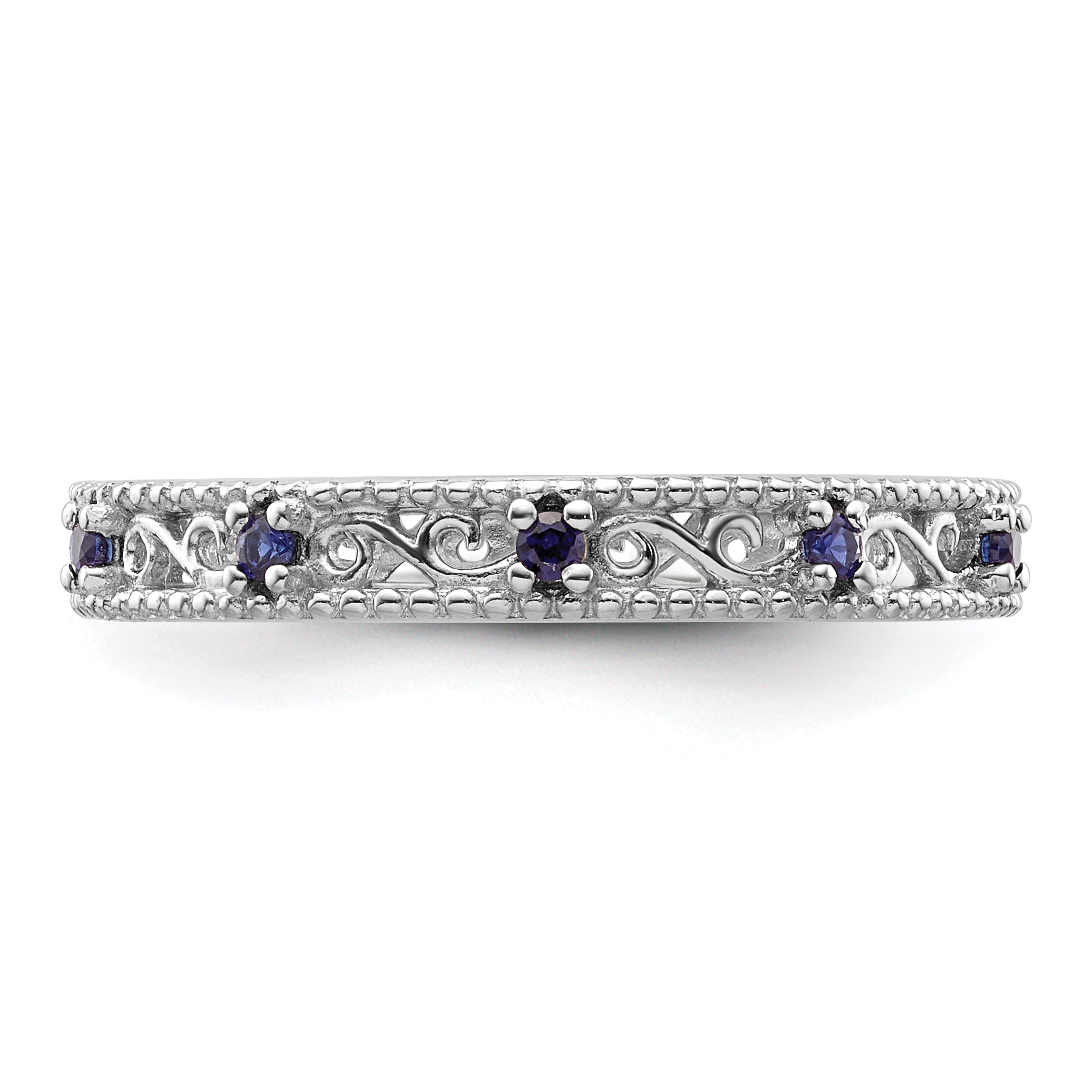 Sterling Silver Stackable Expressions Created Sapphire Ring