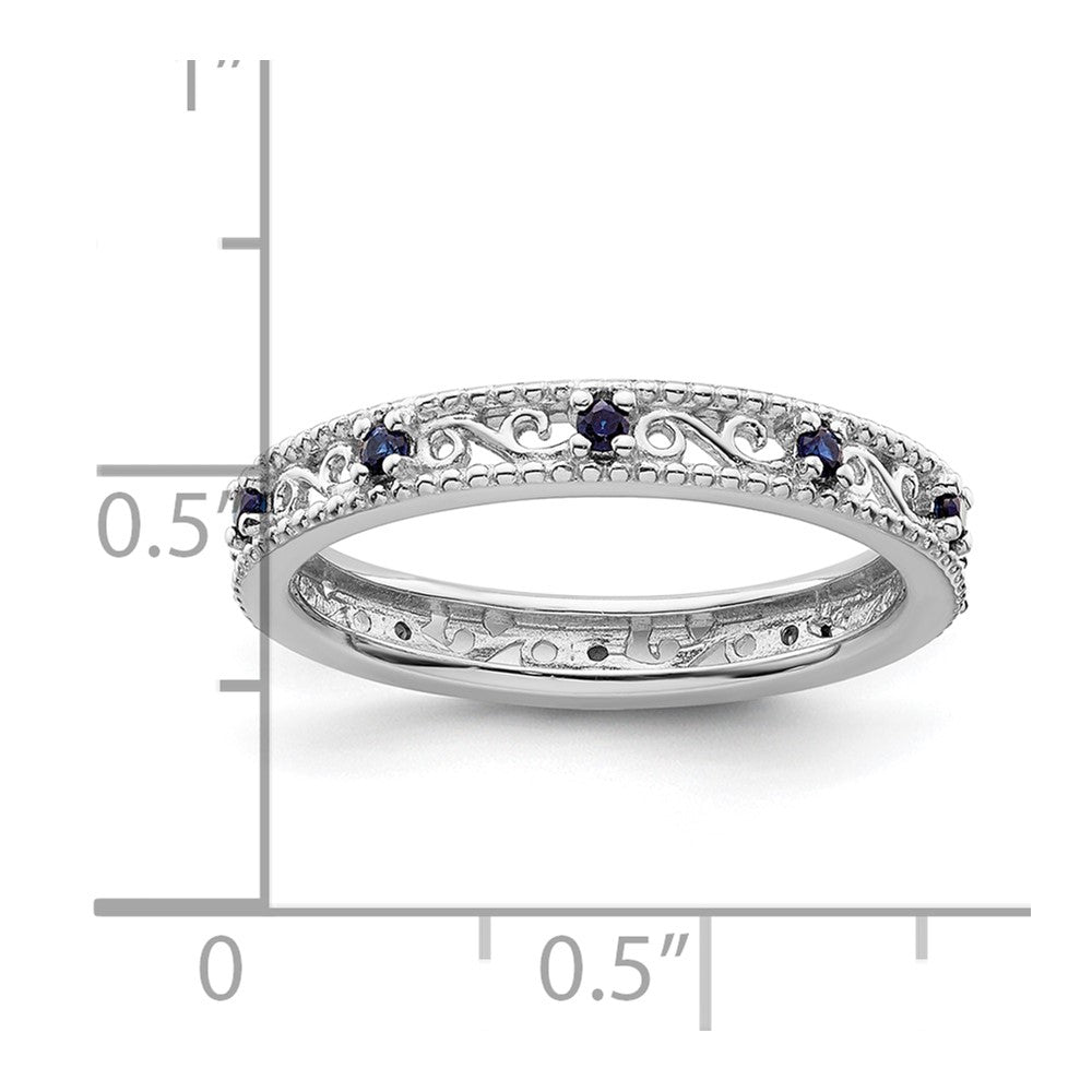 Sterling Silver Stackable Expressions Created Sapphire Ring