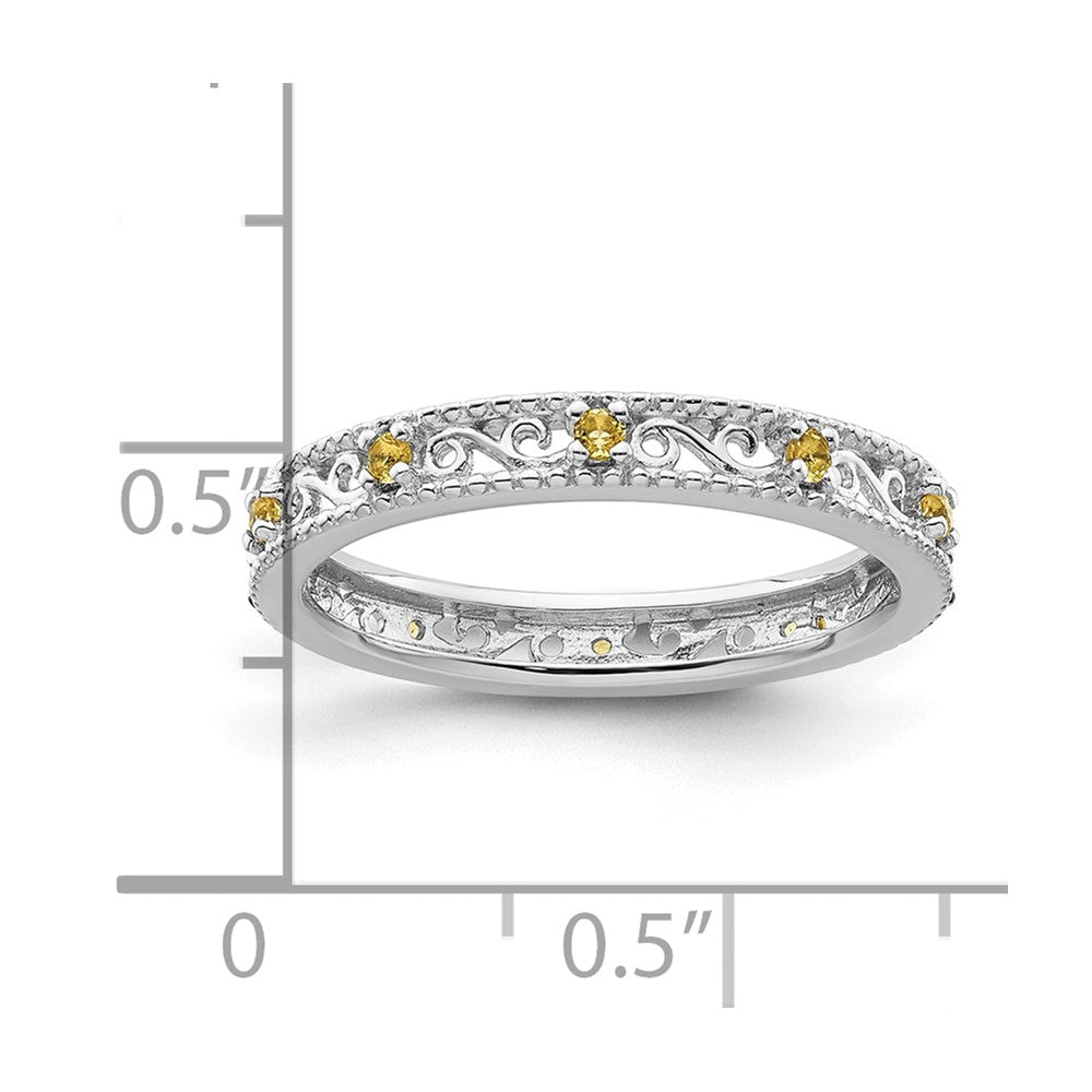 Sterling Silver Stackable Expressions Citrine Ring