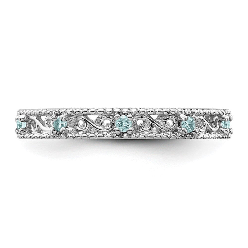 Sterling Silver Stackable Expressions Blue Topaz Ring