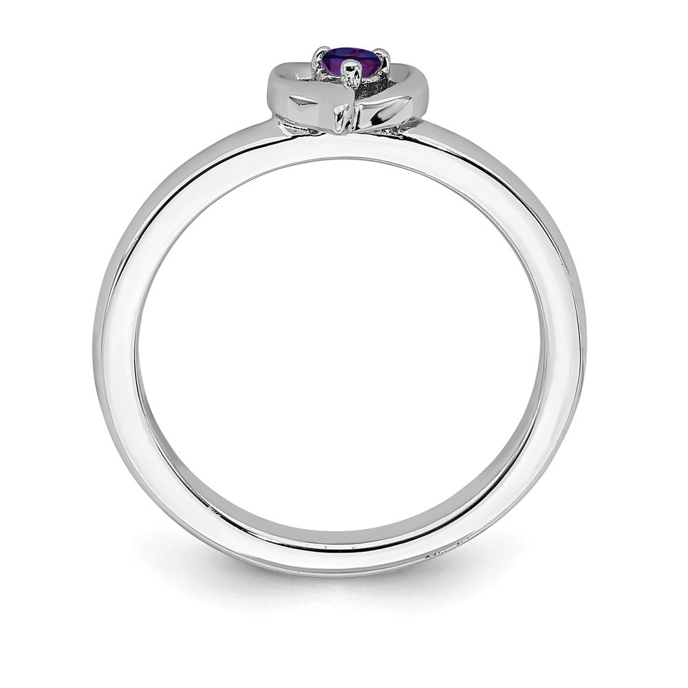 Sterling Silver Stackable Expressions Amethyst Heart Ring