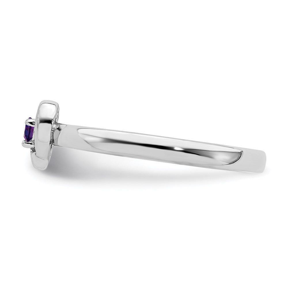 Sterling Silver Stackable Expressions Amethyst Heart Ring