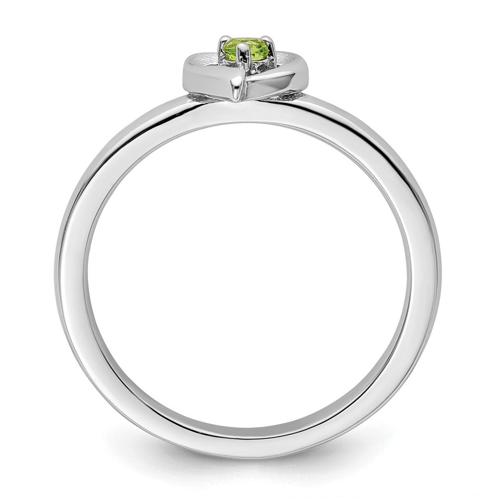 Sterling Silver Stackable Expressions Peridot Heart Ring