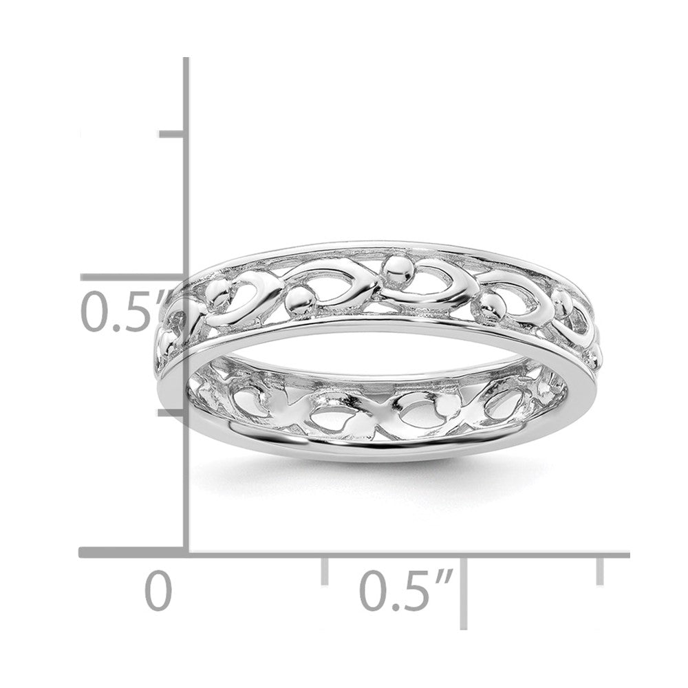 Sterling Silver Stackable Expressions Carved Ring