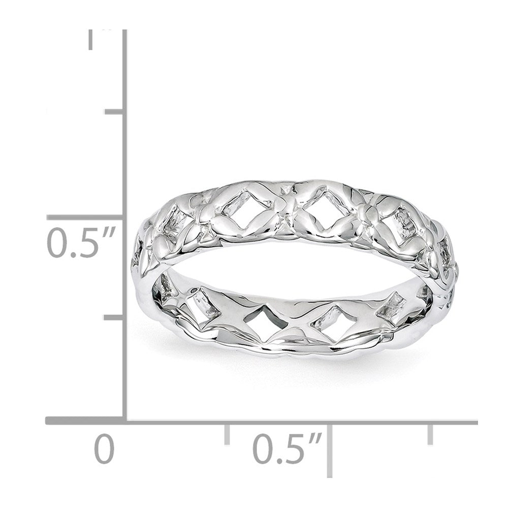 Sterling Silver Stackable Expressions Carved Ring