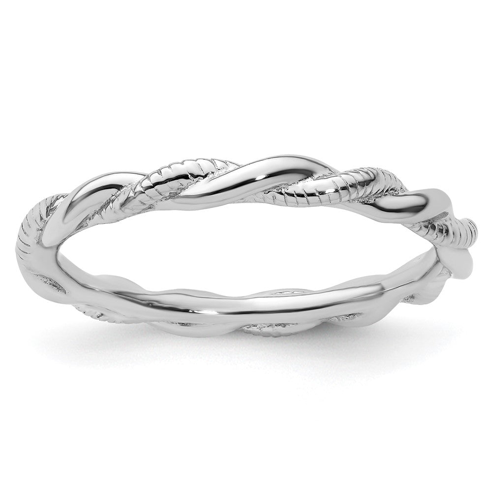 Sterling Silver Stackable Expressions Rhodium-plated Twist Ring