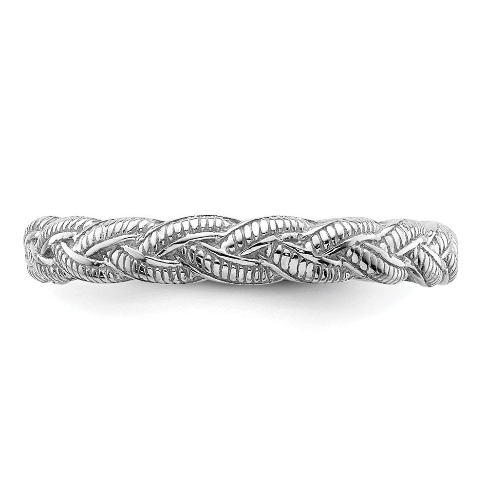 Sterling Silver Stackable Expressions Rhodium-plated Twist Ring