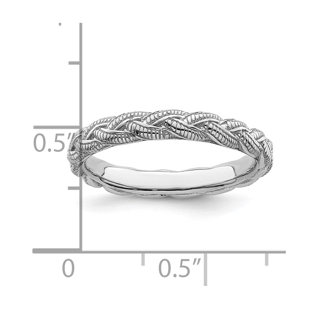 Sterling Silver Stackable Expressions Rhodium-plated Twist Ring