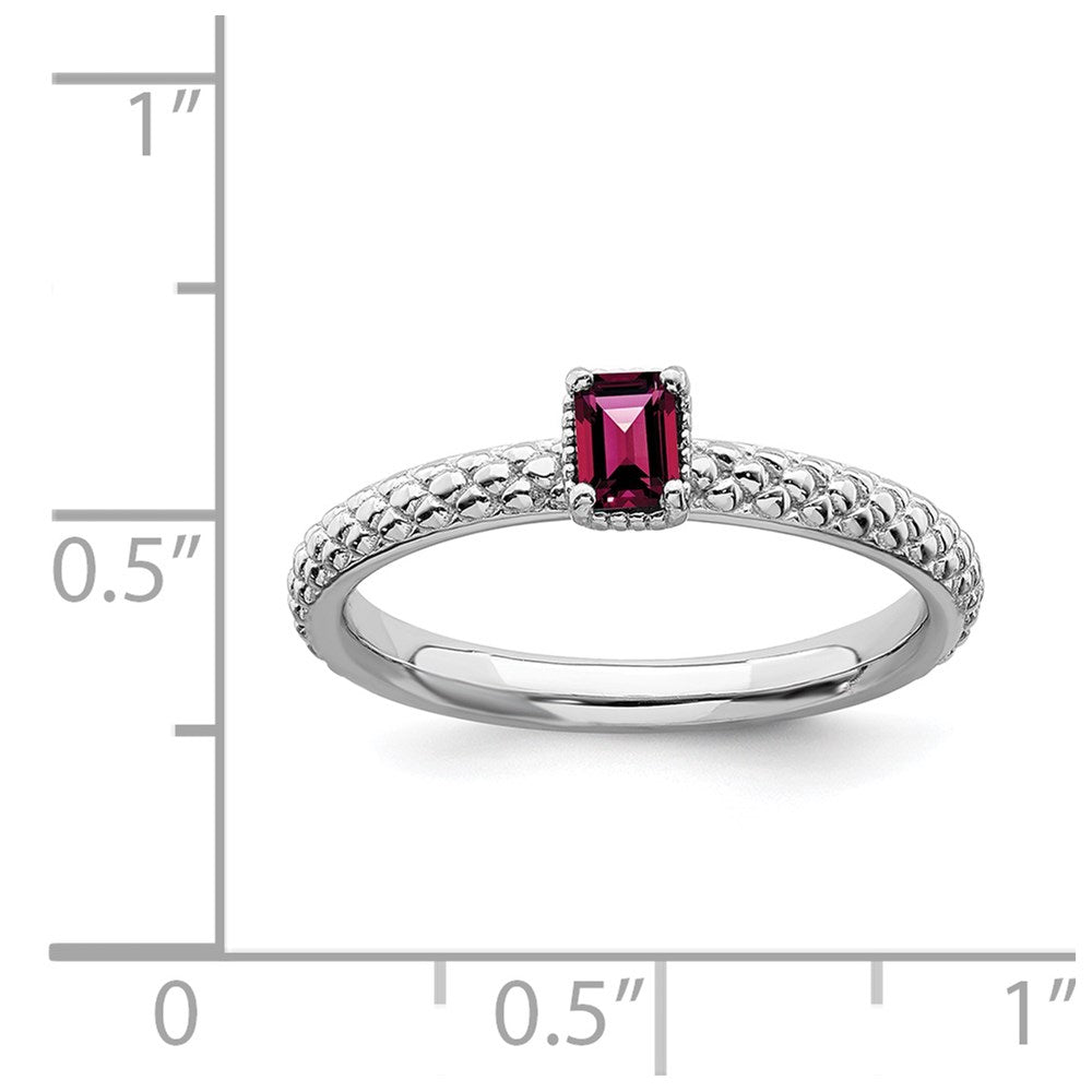 Sterling Silver Stackable Expressions Created Ruby Single Stone Ring