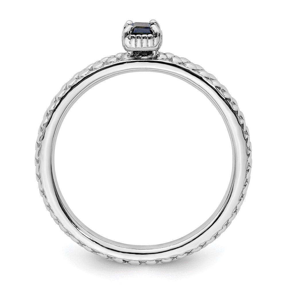 Sterling Silver Stackable Expressions Created Sapphire Single Stone Ring