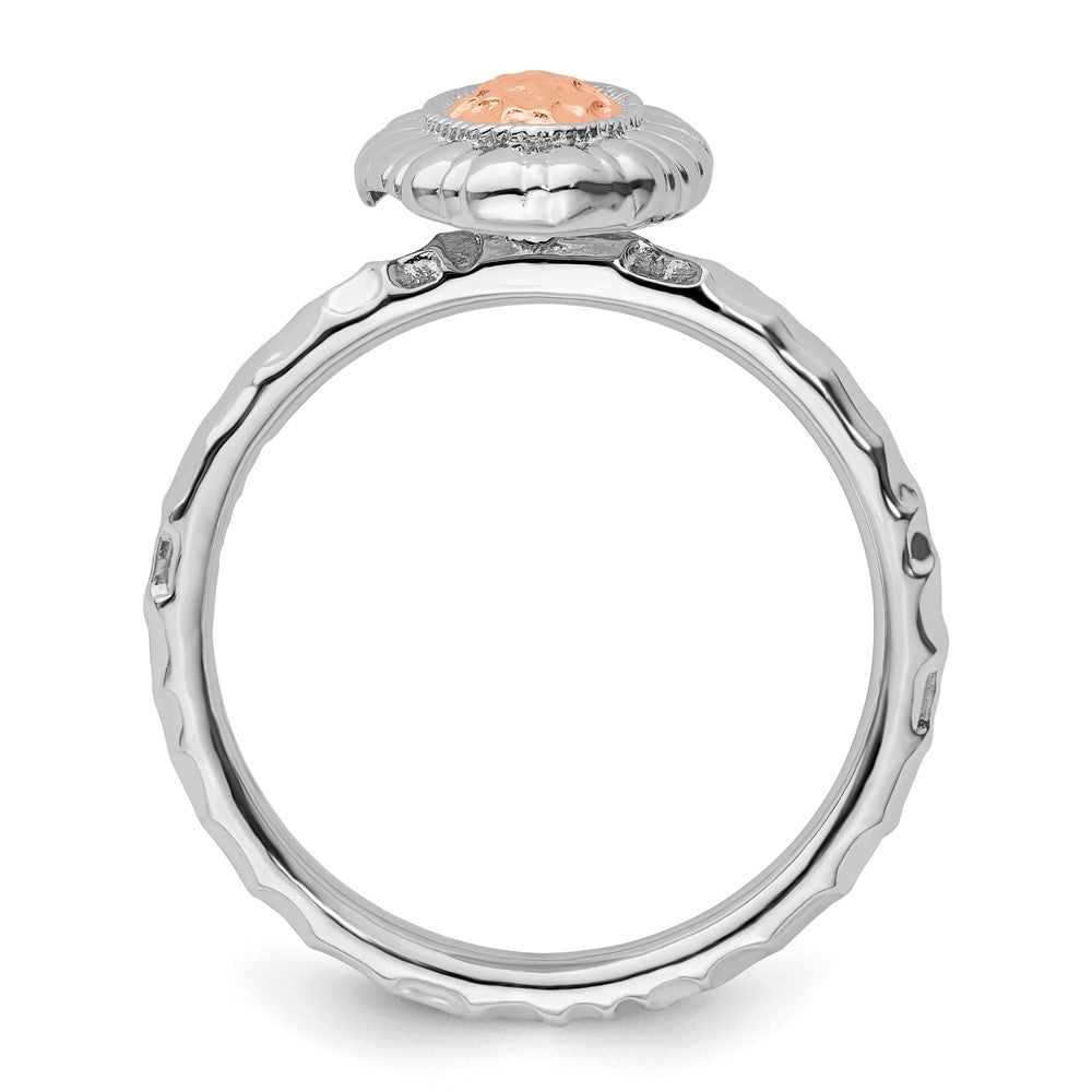 Sterling Silver Stackable Expressions Rose Gold-plated Oval Ring