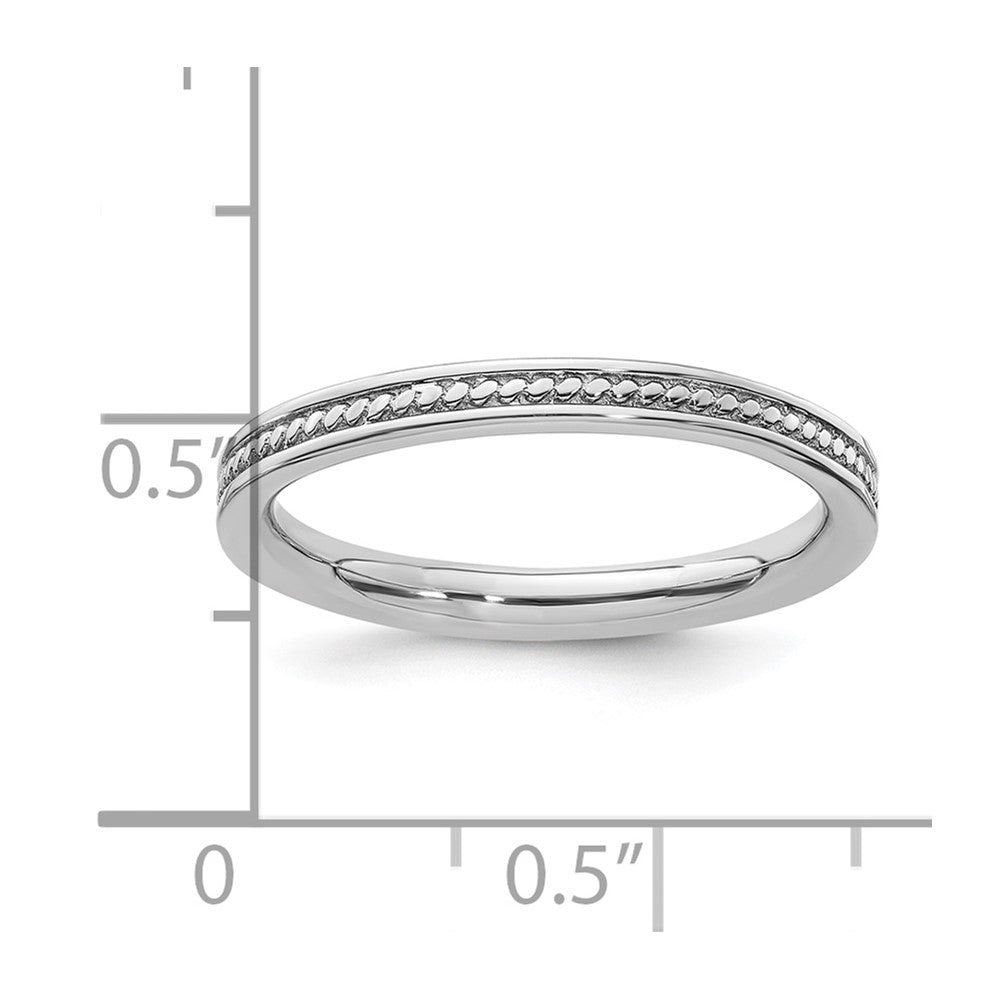 Sterling Silver Stackable Expressions Rhodium Channeled Ring