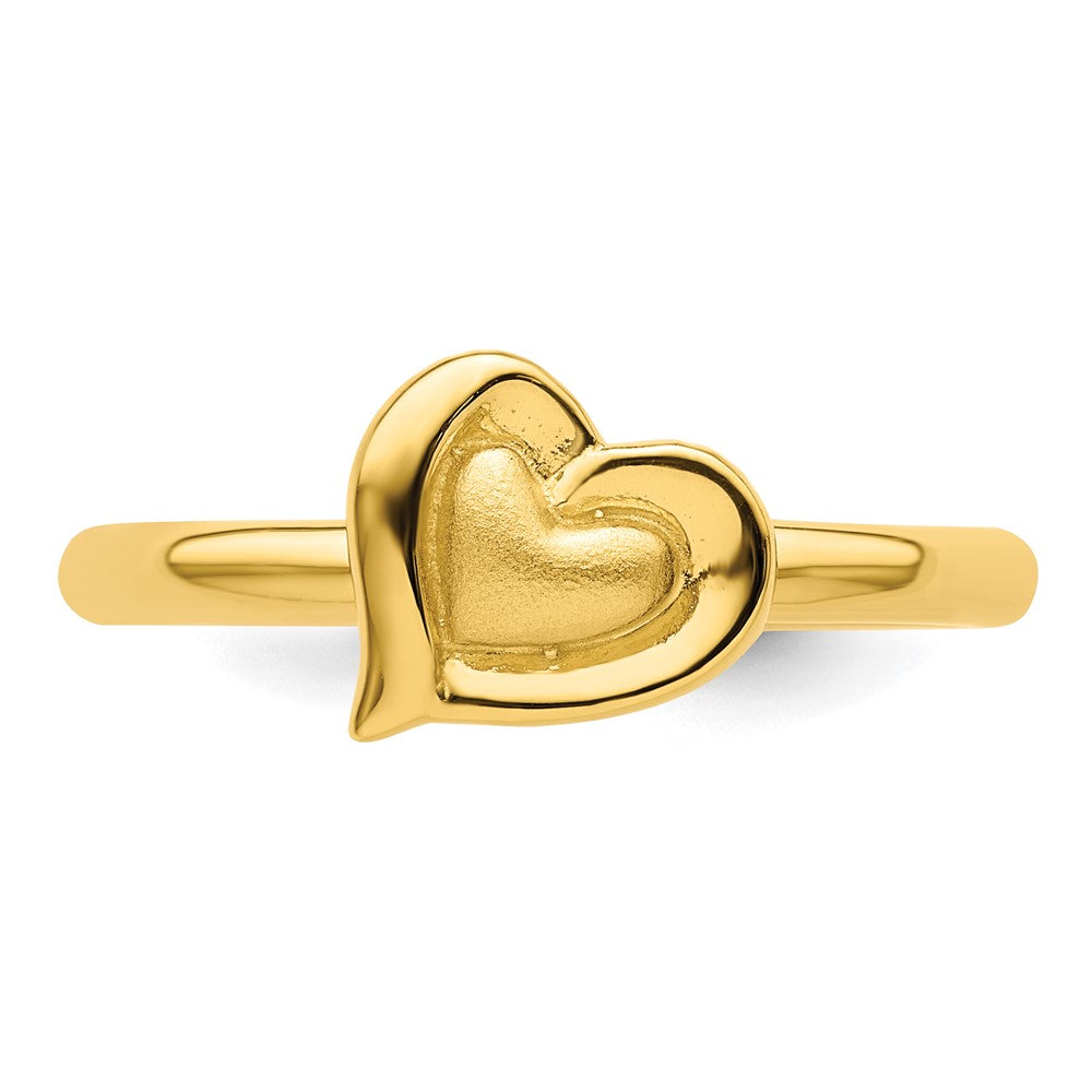 Sterling Silver Stackable Expressions Gold-plated Heart Ring