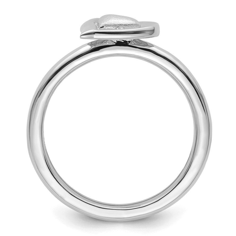 Sterling Silver Stackable Expressions Rhodium Heart Ring