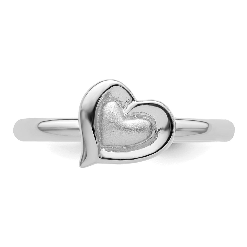 Sterling Silver Stackable Expressions Rhodium Heart Ring