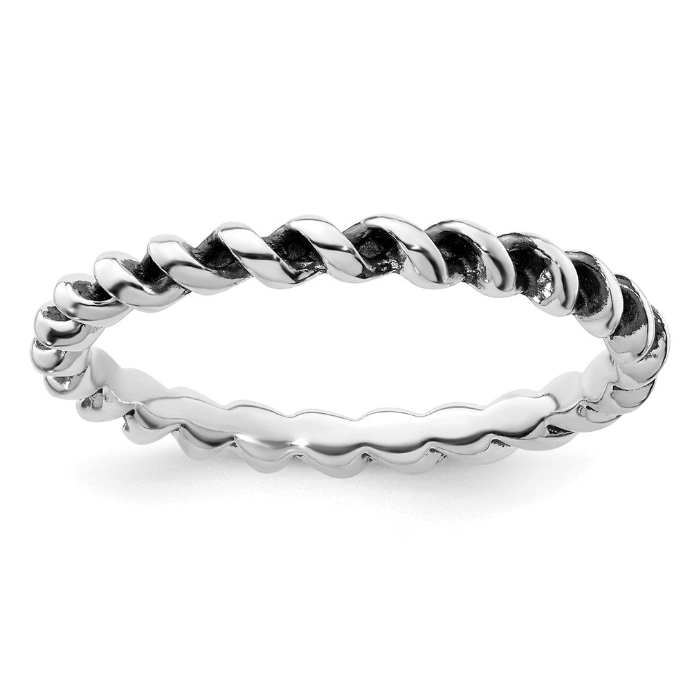 Sterling Silver Stackable Expressions Antiqued Ring