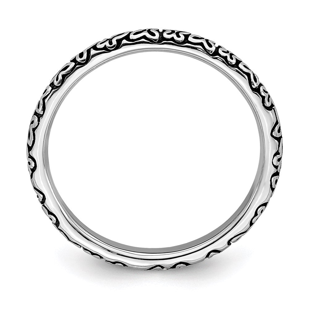 Sterling Silver Stackable Expressions Antiqued Ring