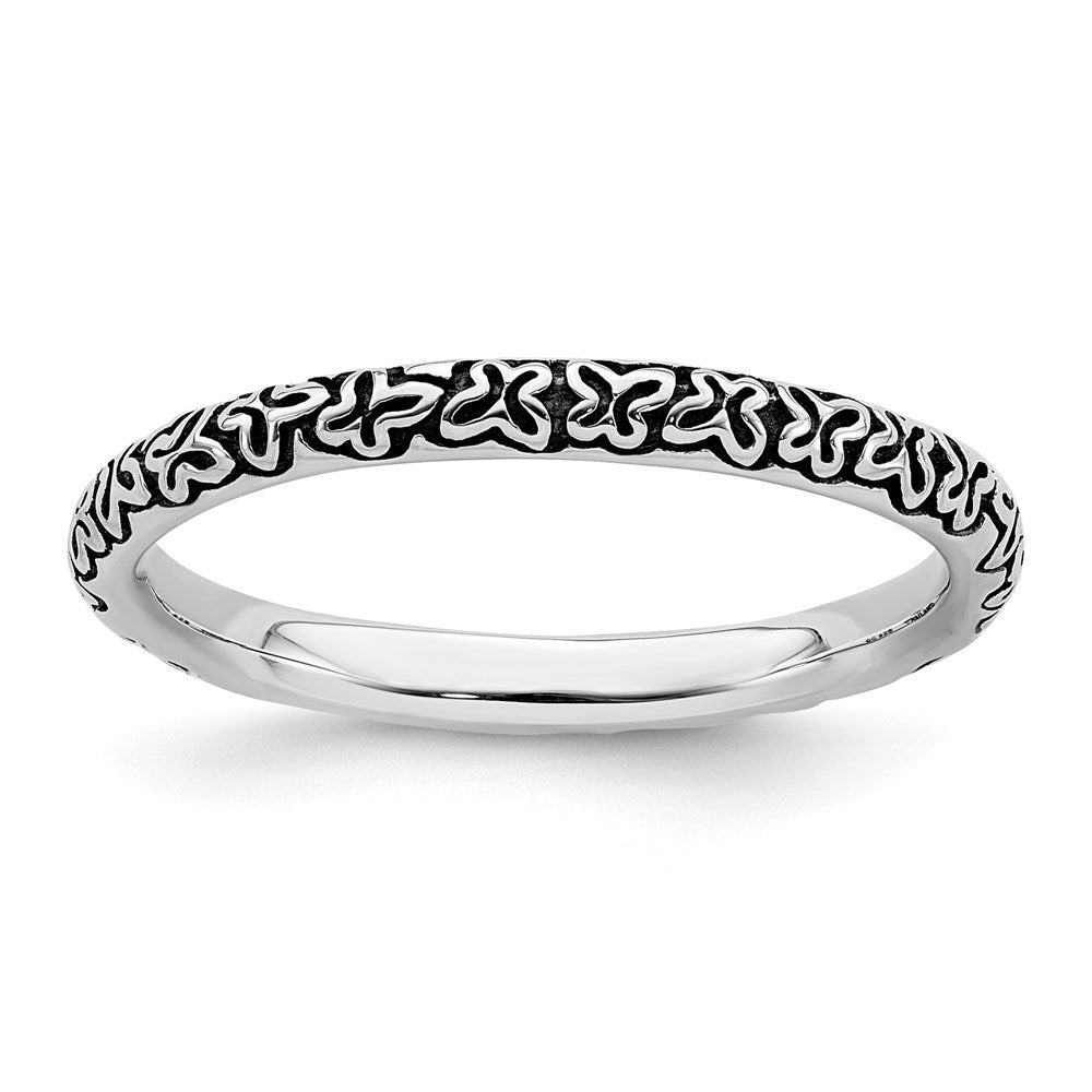 Sterling Silver Stackable Expressions Antiqued Ring