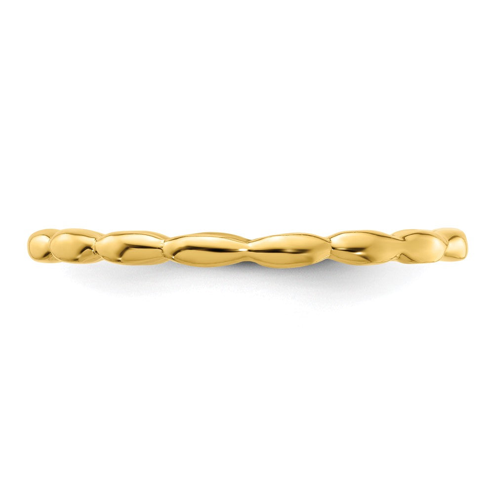 Sterling Silver Stackable Expressions Gold-plated Rice Bead Ring