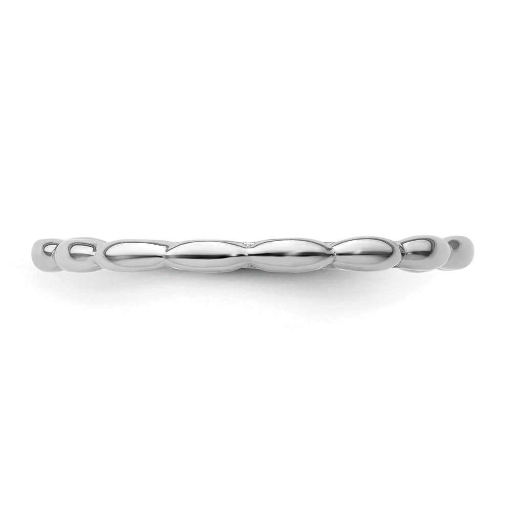 Sterling Silver Stackable Expressions Rhodium Rice Bead Ring