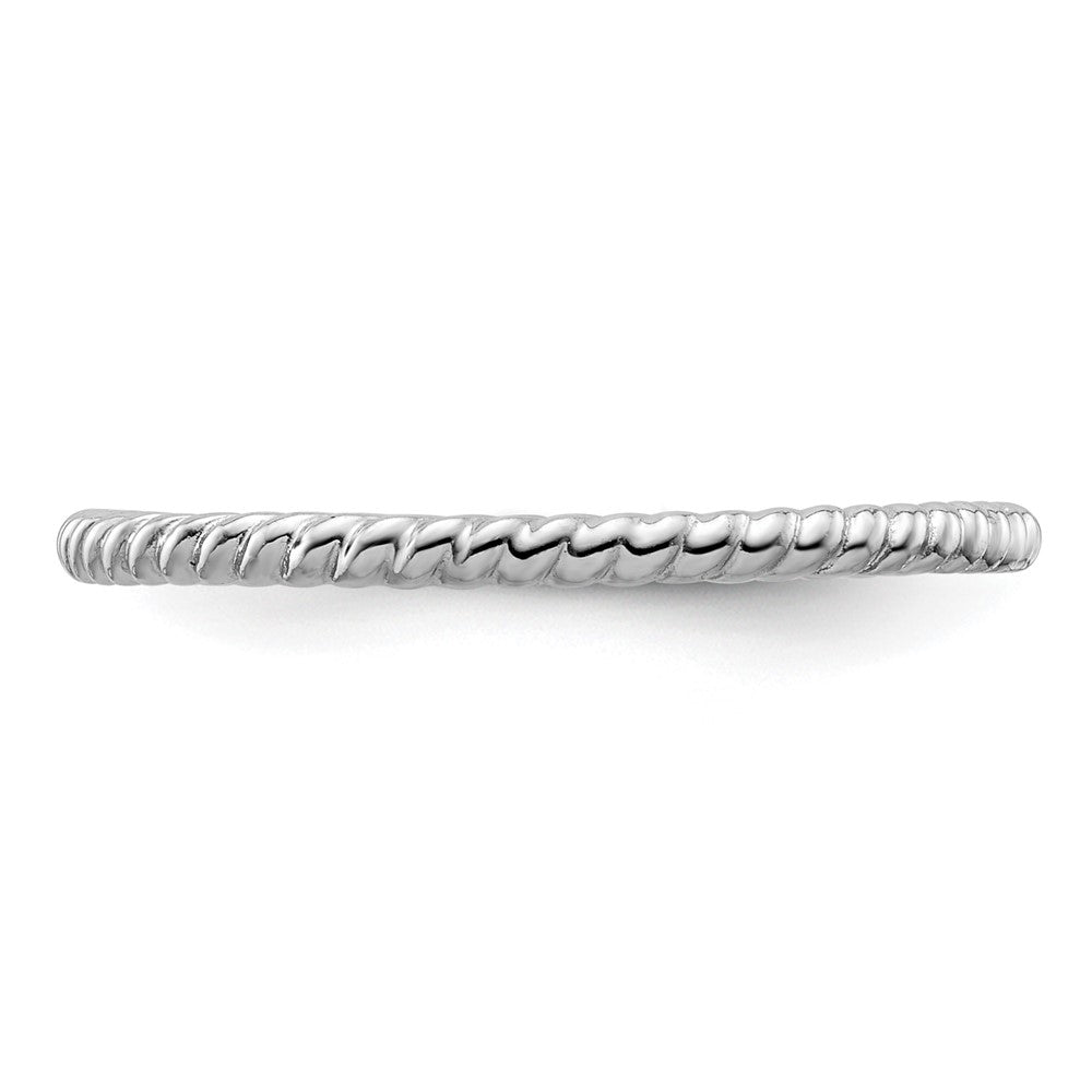 Sterling Silver Stackable Expressions Rhodium Twisted Ring