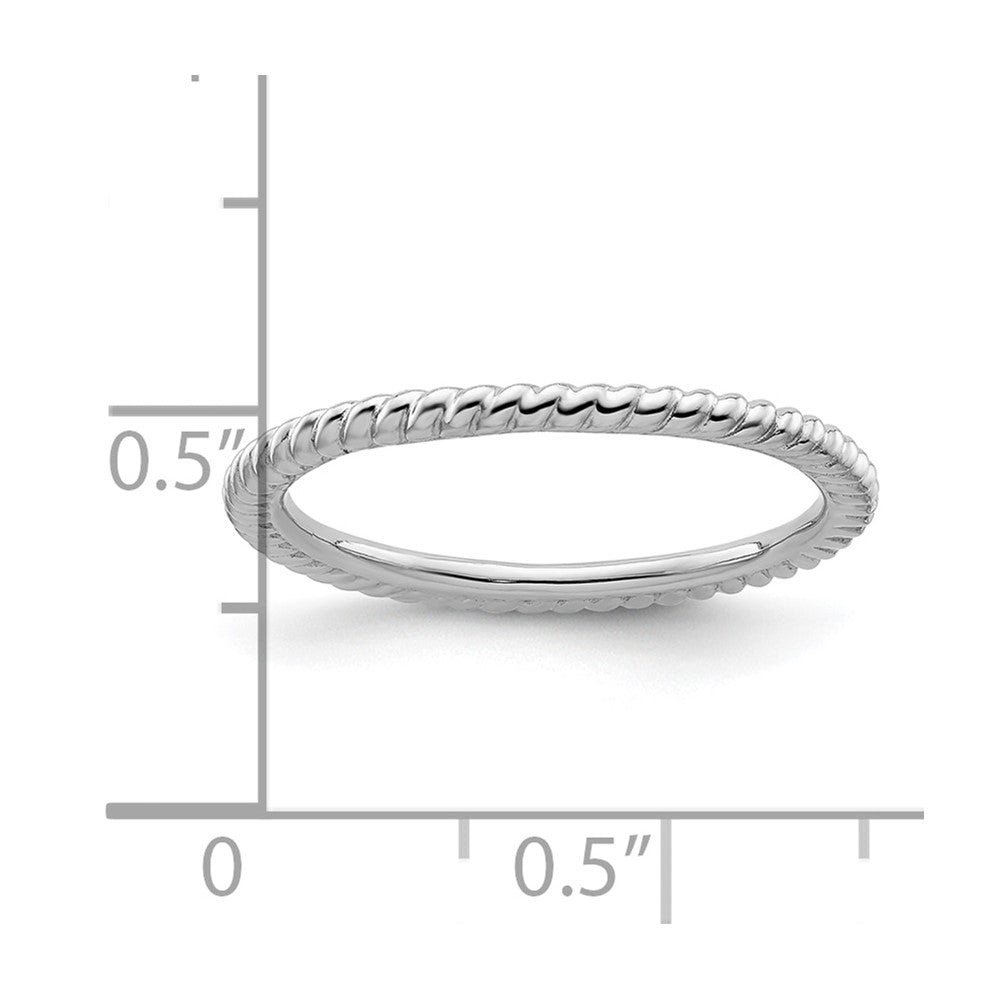 Sterling Silver Stackable Expressions Rhodium Twisted Ring