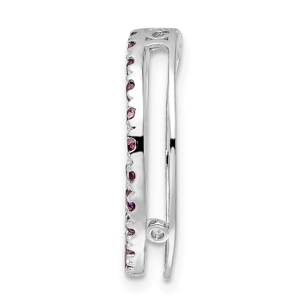 Sterling Silver Stackable Expressions Medium Rhodolite Garnet Chain Slide