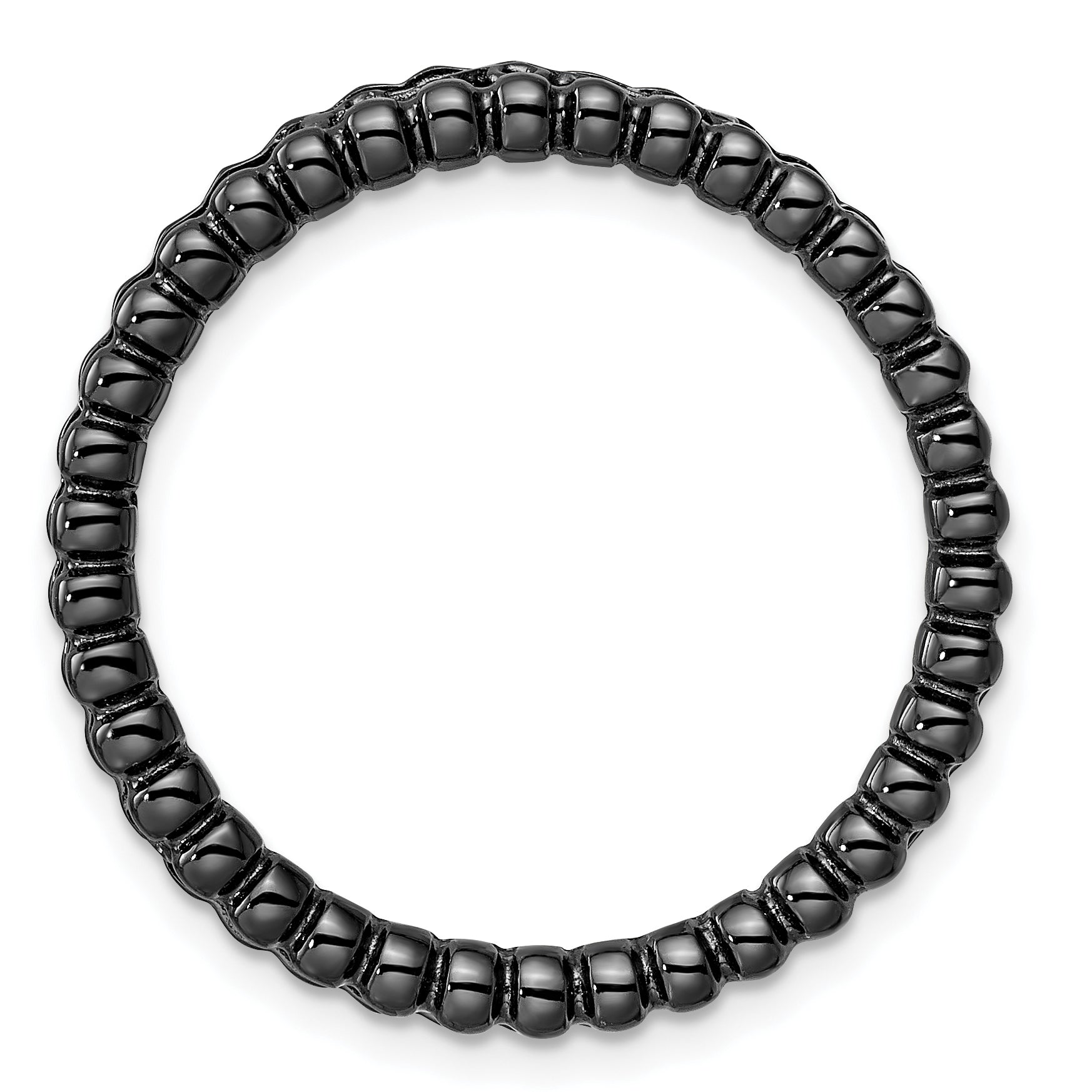 Sterling Silver Stackable Expressions Black-plated Large Chain Slide