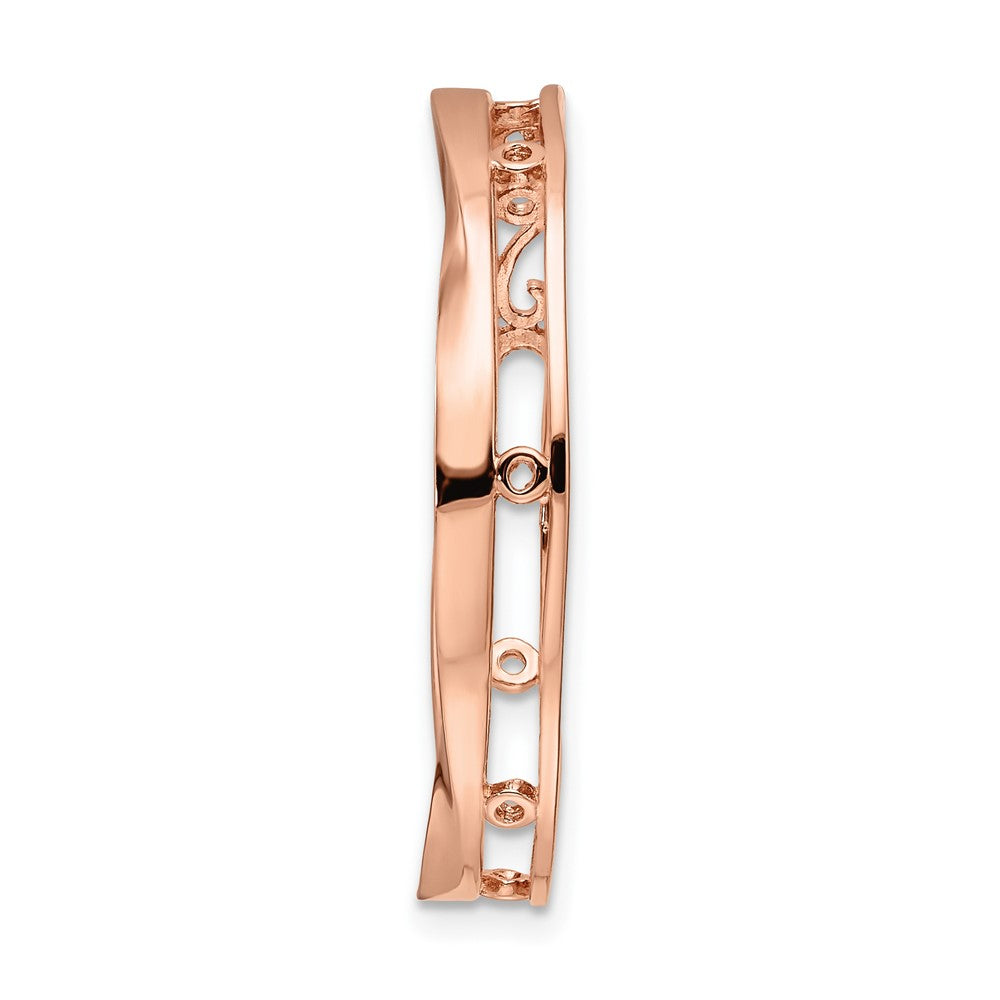 Sterling Silver Stackable Expressions Rose-tone Large Polished Chain Slide