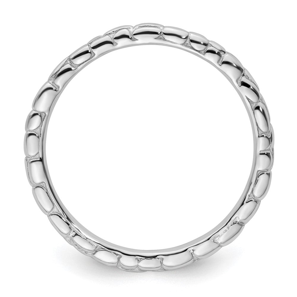 Sterling Silver Stackable Expressions Rhodium Twisted Ring