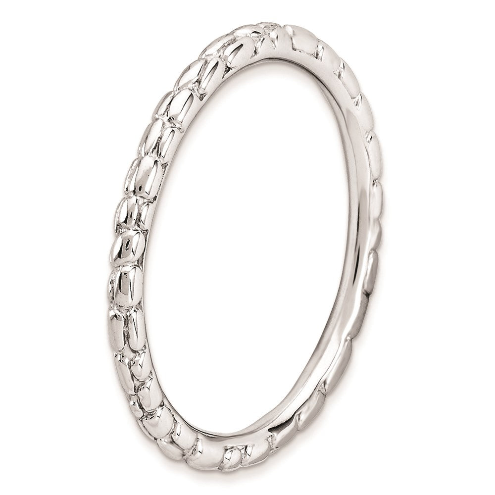 Sterling Silver Stackable Expressions Rhodium Twisted Ring