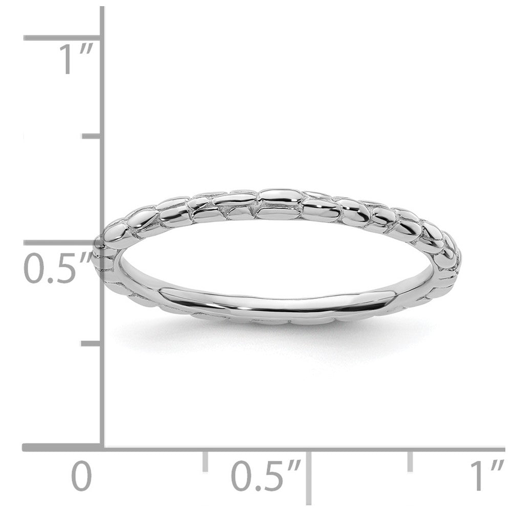 Sterling Silver Stackable Expressions Rhodium Twisted Ring