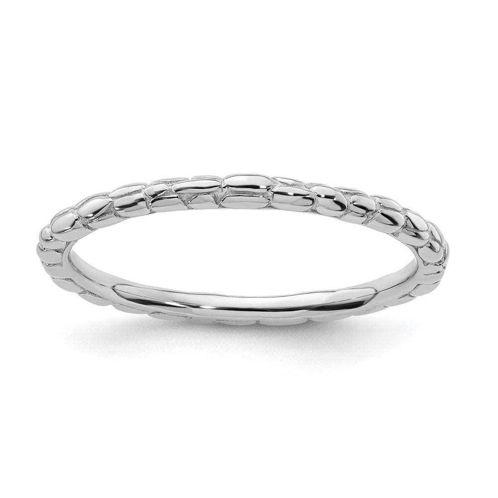 Sterling Silver Stackable Expressions Rhodium Twisted Ring