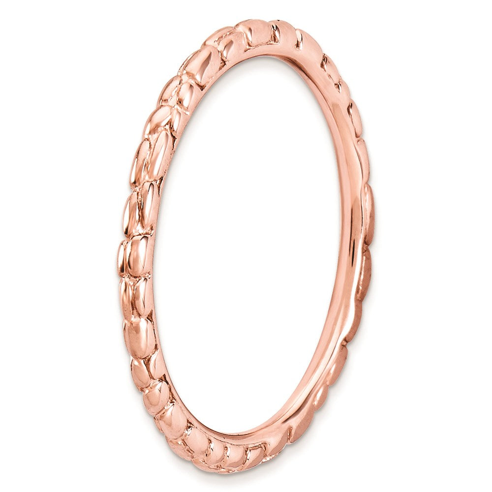 Sterling Silver Stackable Expressions Pink-plated Twisted Ring