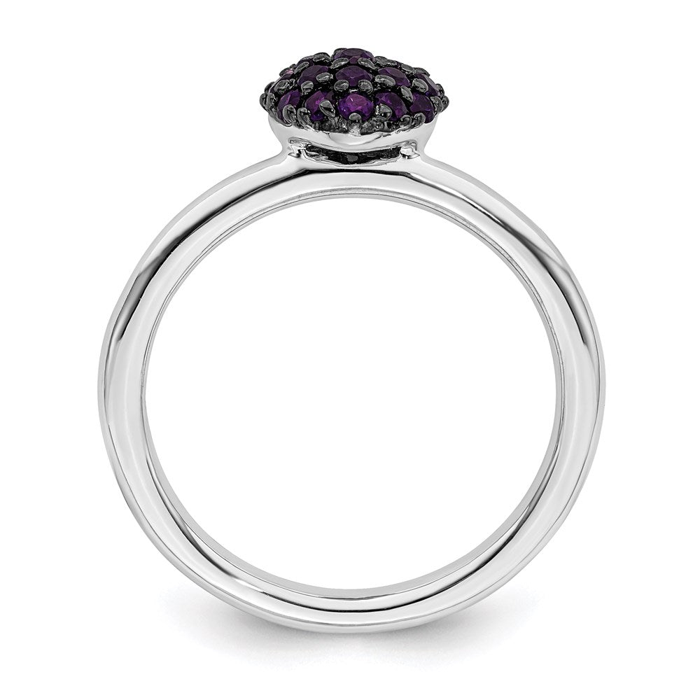 Sterling Silver Amethyst Stackable Expressions Heart Ring