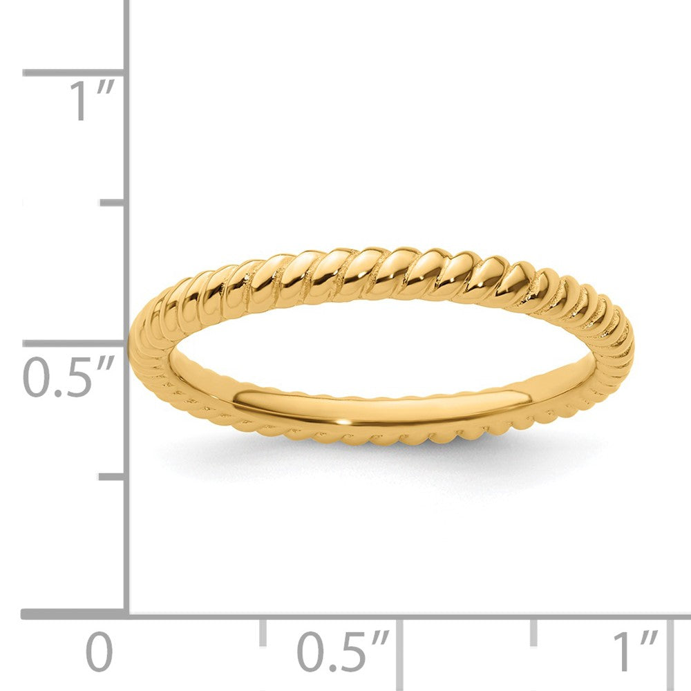 Sterling Silver Stackable Expressions Gold-plated Twisted Ring