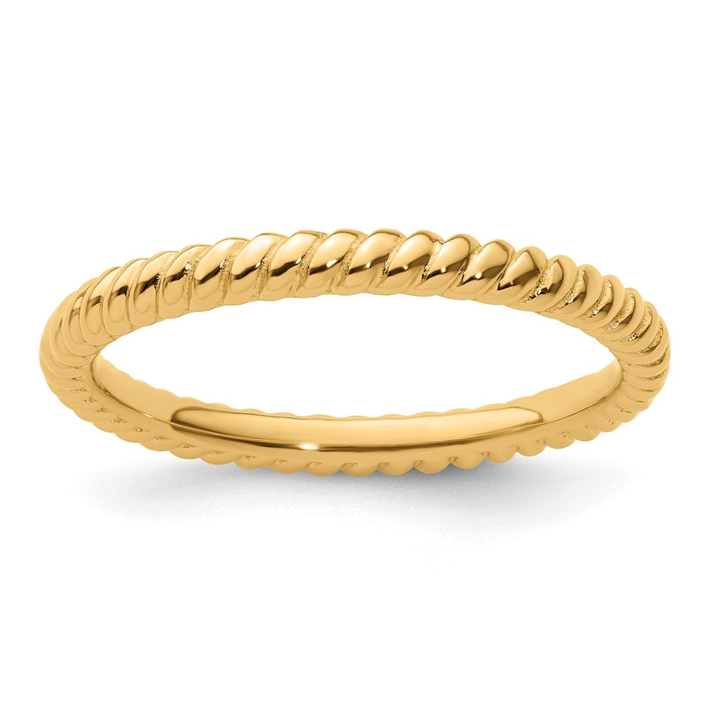 Sterling Silver Stackable Expressions Gold-plated Twisted Ring