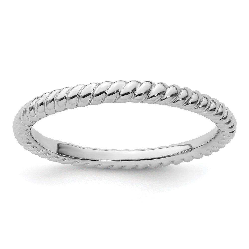 Sterling Silver Stackable Expressions Rhodium Twisted Ring