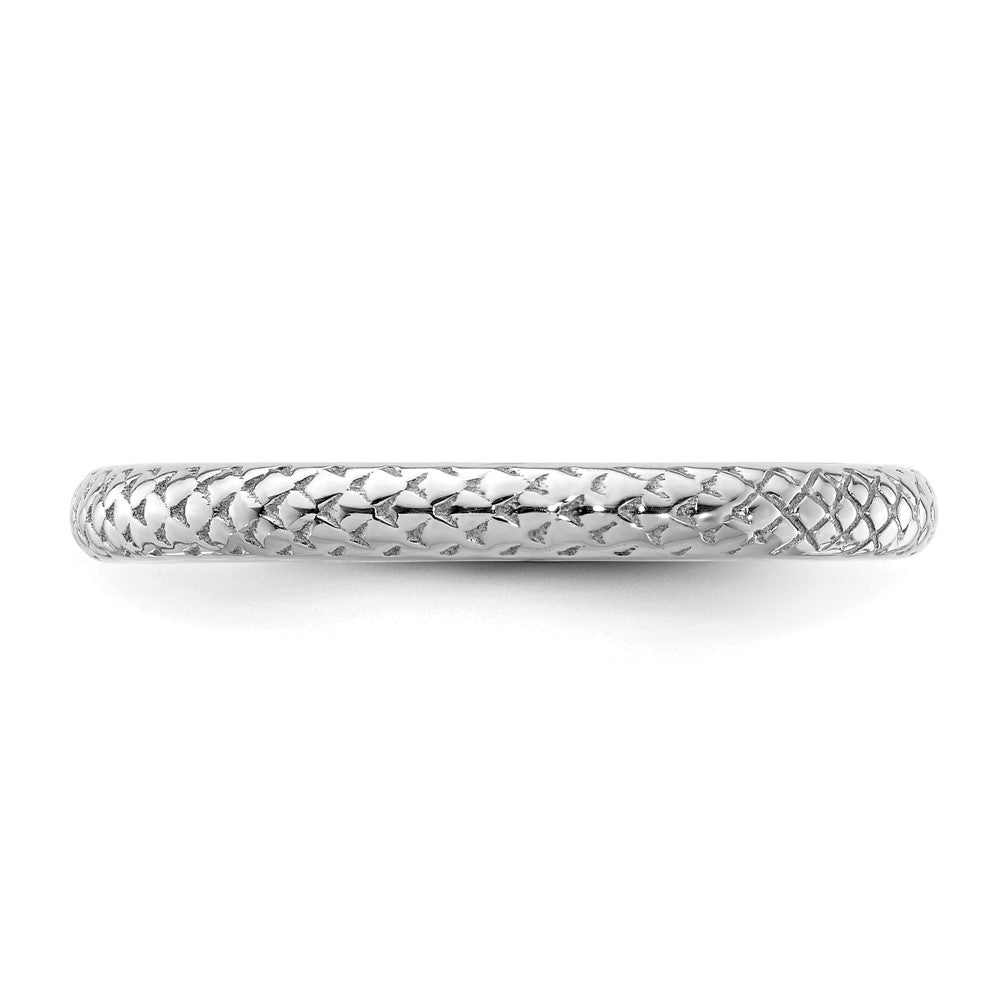 Sterling Silver Stackable Expressions Rhodium Cable Ring