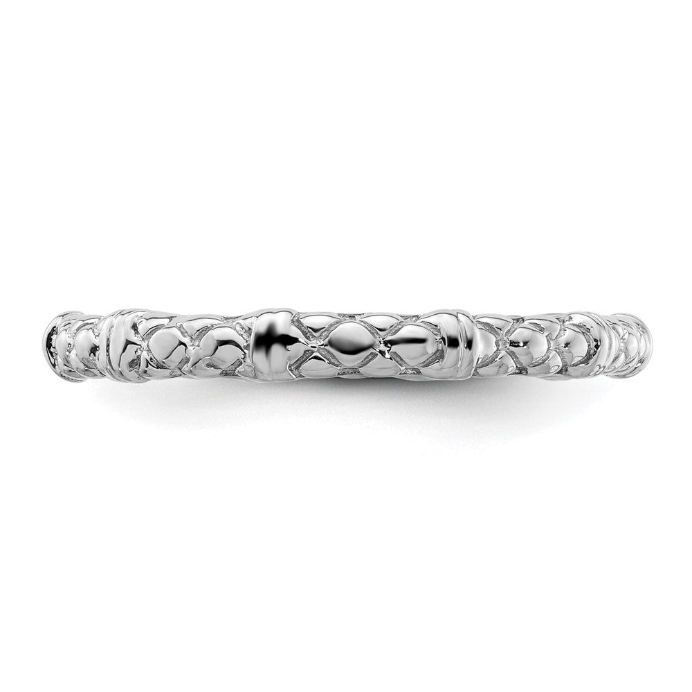 Sterling Silver Stackable Expressions Rhodium Cable Ring