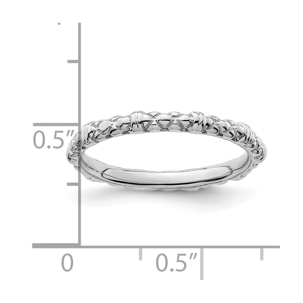 Sterling Silver Stackable Expressions Rhodium Cable Ring