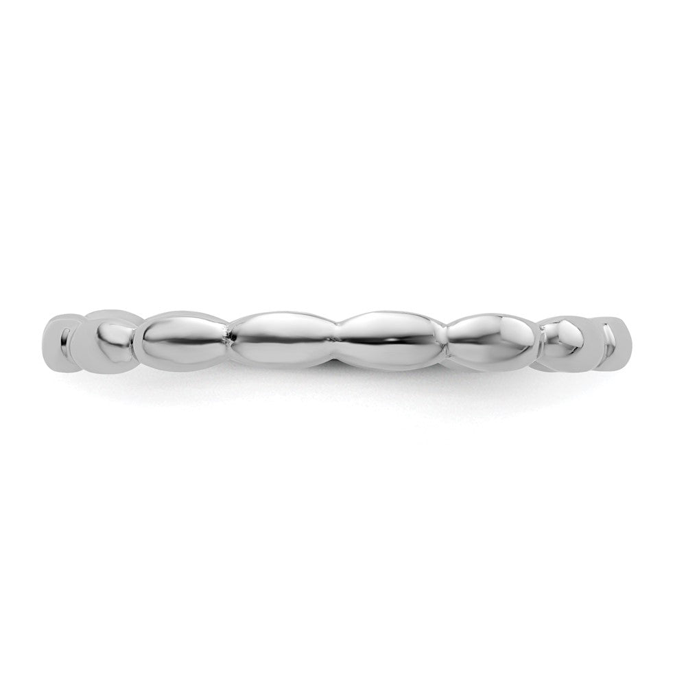 Sterling Silver Stackable Expressions Rhodium Rice Ring