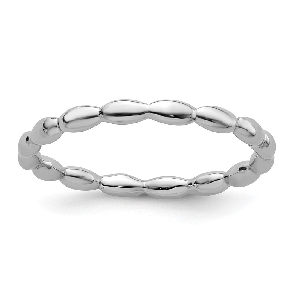 Sterling Silver Stackable Expressions Rhodium Rice Ring