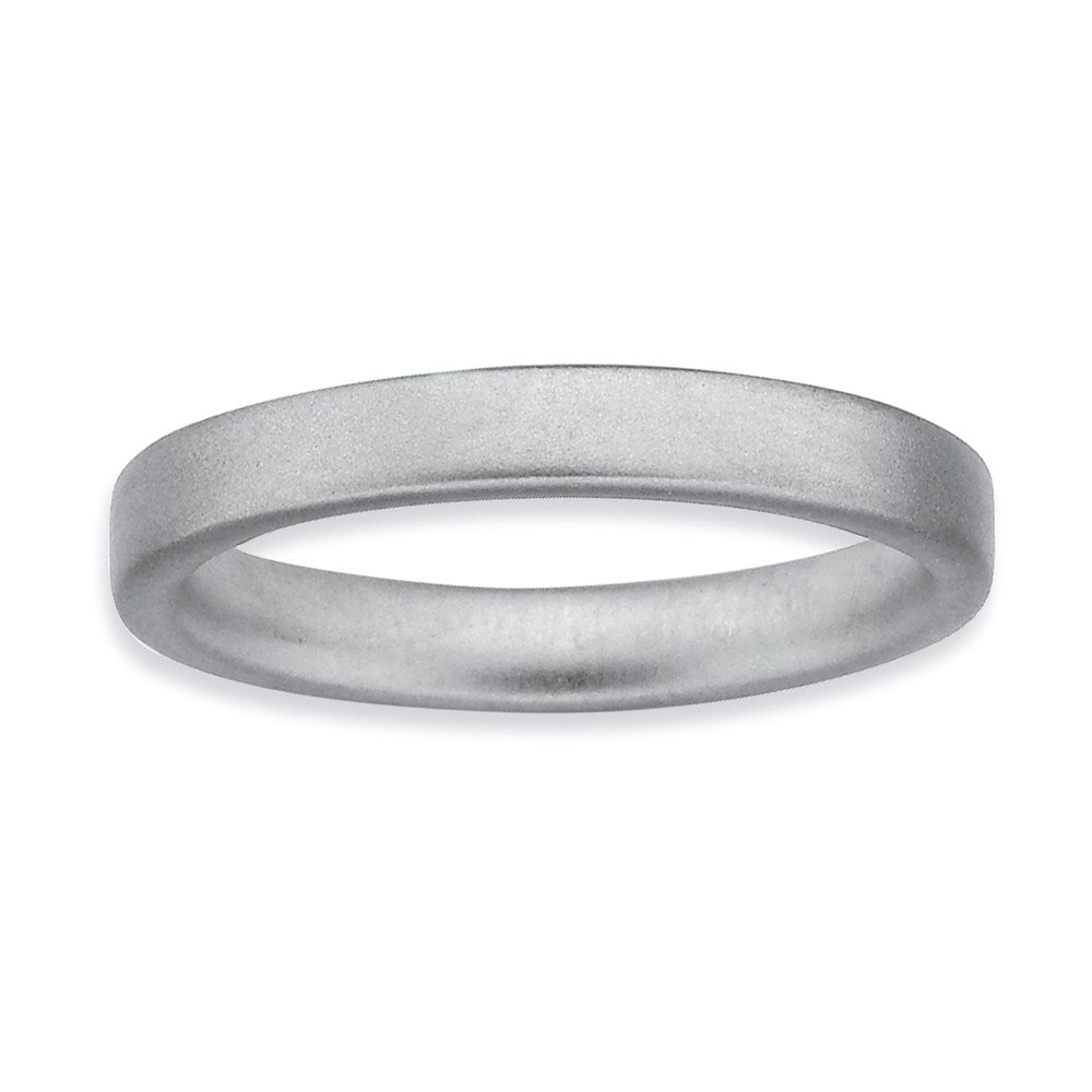 Sterling Silver Stackable Expressions Rhodium Satin Ring