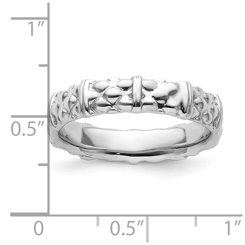 Sterling Silver Stackable Expressions Rhodium Ring