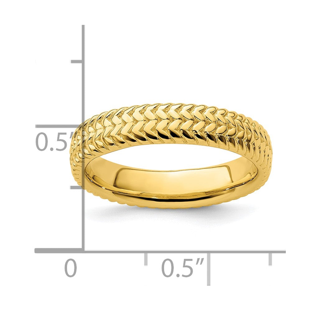 Sterling Silver Stackable Expressions Gold-plated Ring